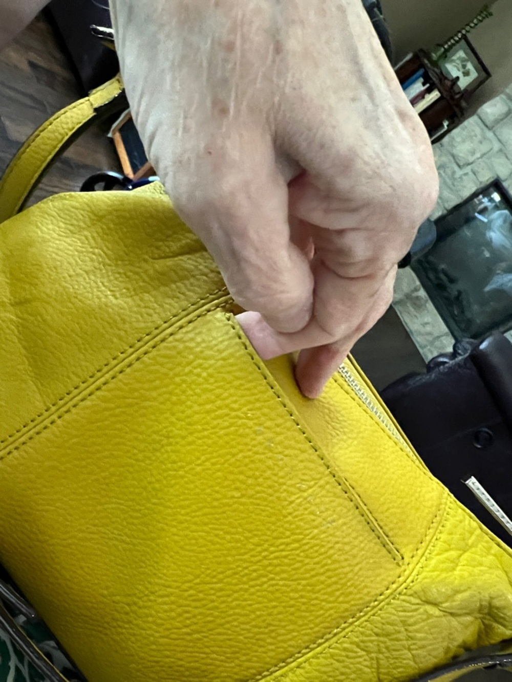 Sanctuary Mustard Yellow Leather Shoulder Bag with Ring Hardware Bin - Picture 5 of 11